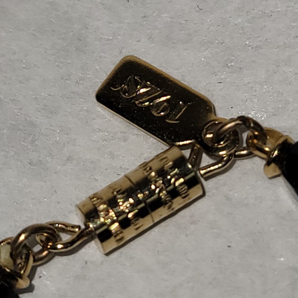 Vintage black bead goldtone necklace Costume Jewelry Fashion Icon BE DIFFERENT - Picture 8 of 8